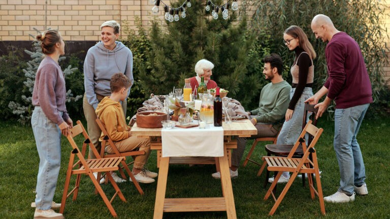 Backyard dinner table