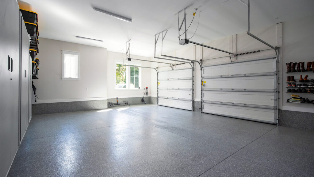 Clean white garage