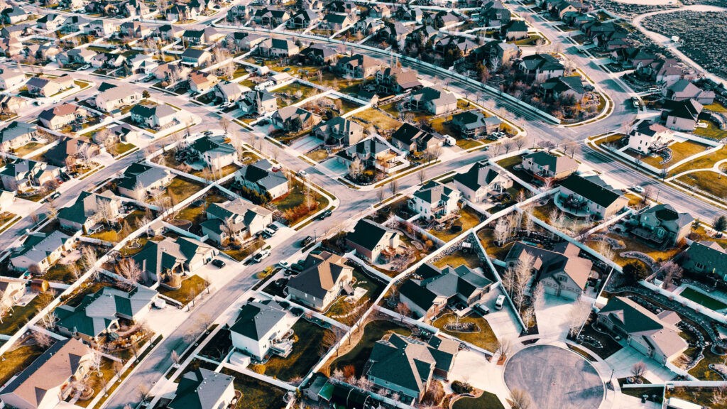 Utah suburbs from overhead