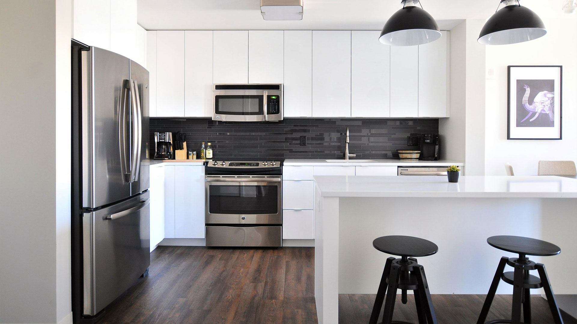 Clean white kitchen
